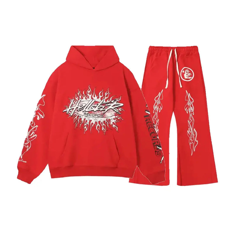 Hellstar Tracksuit set Records Graphic Red