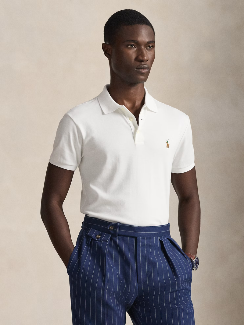 RALPH LAUREN Slim Fit Soft-Touch Polo Shirt White