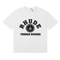 Rhude T-shirts French Cote d'Azur Printed Cotton Casual Short Sleeves Men and Women