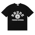 Rhude T-shirts French Cote d'Azur Printed Cotton Casual Short Sleeves Men and Women