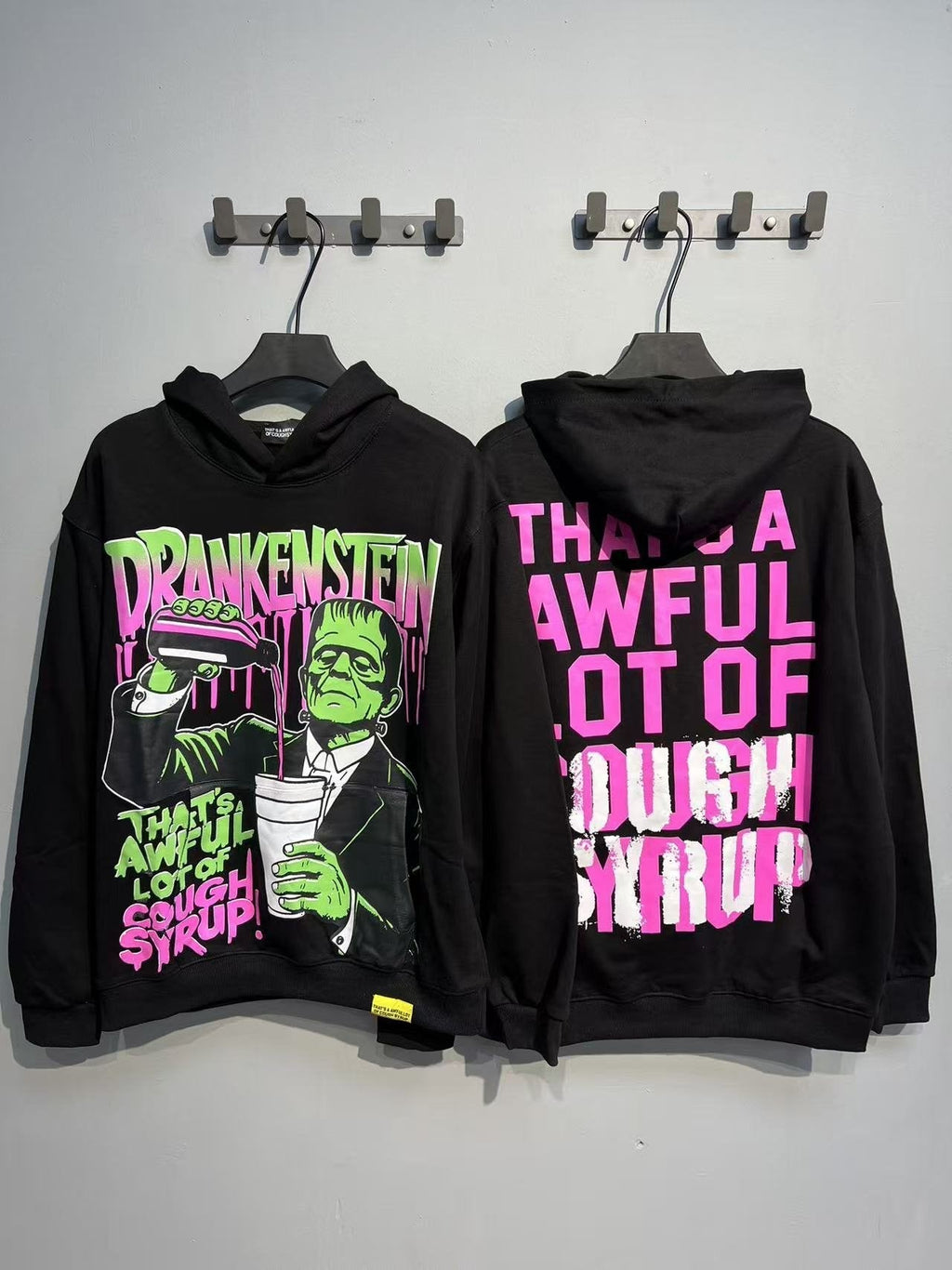 THAT'S A AWFUL LOT OF COUGH SYRUP Frankenstein Graphic Hoodie