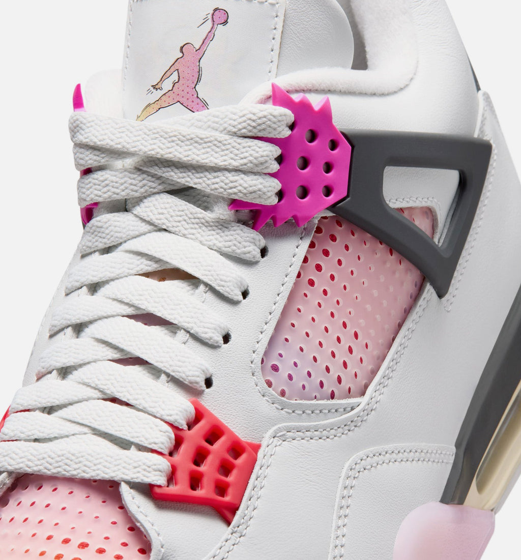 Air Jordan 4 Retro Mens Lifestyle Shoe - Off White/Fire Pink/Anthracite