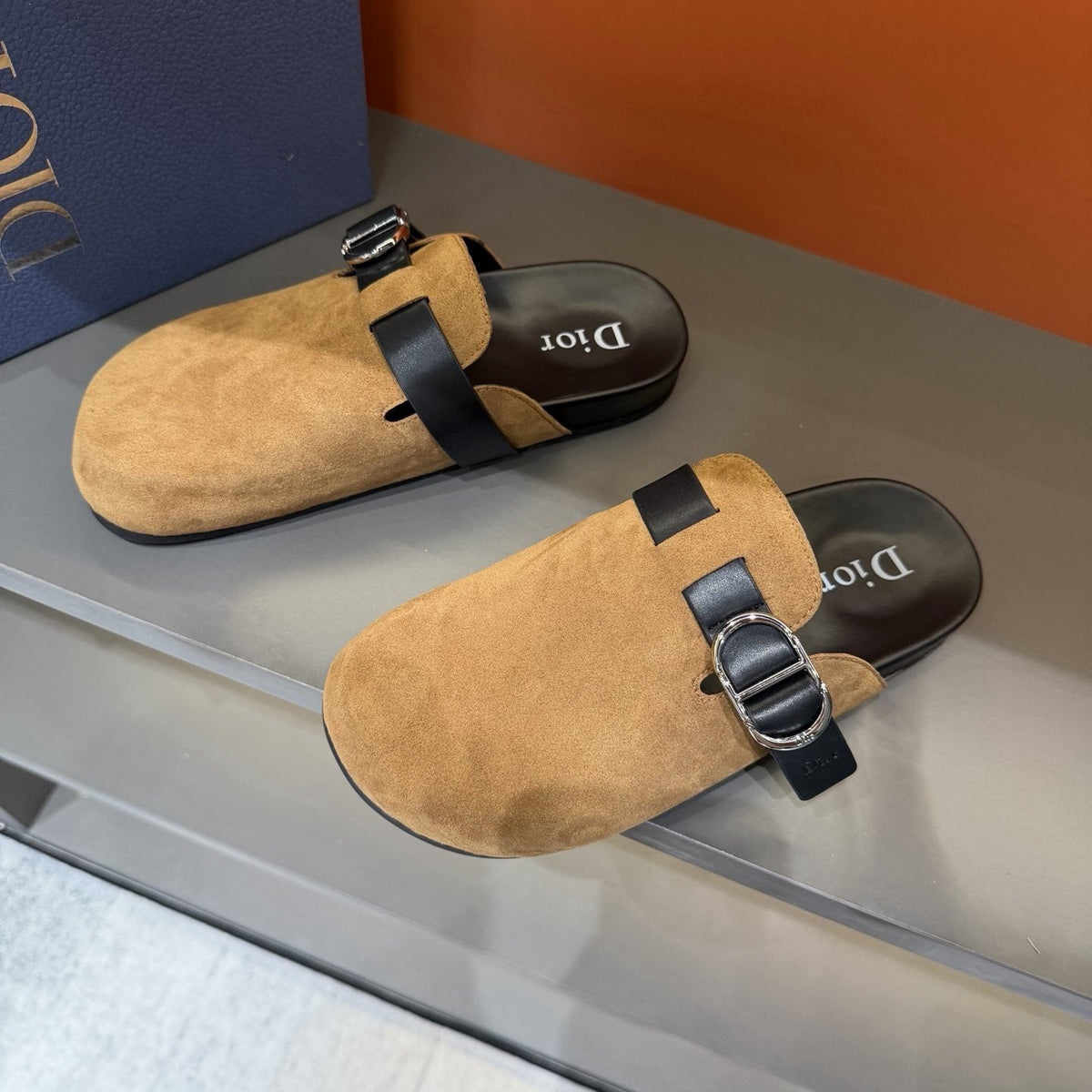 Dior Buckle-Strap Mule Sandals