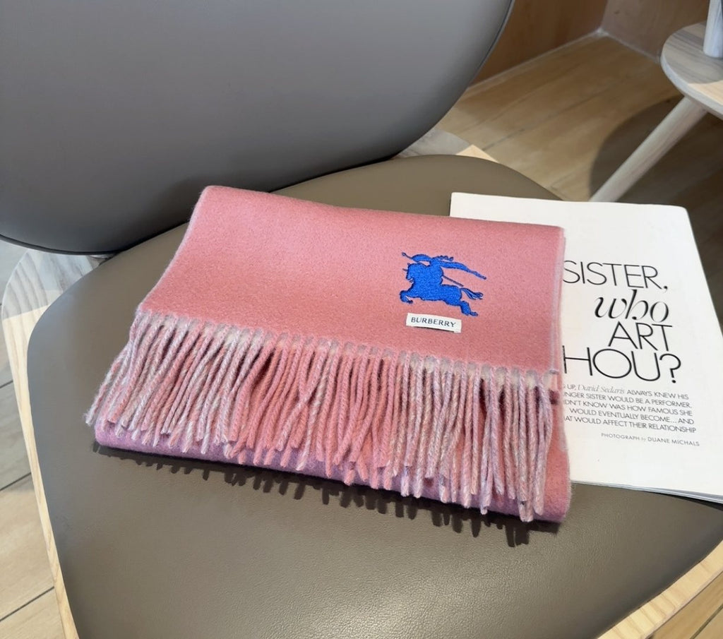 Burberry Reversible Plaid Fringed Scarf