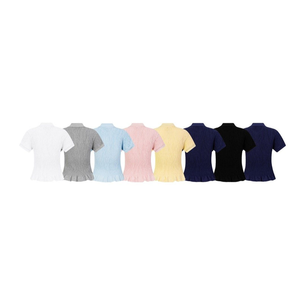 Ralph Lauren Ruffled-Hem Piqué Polo Top