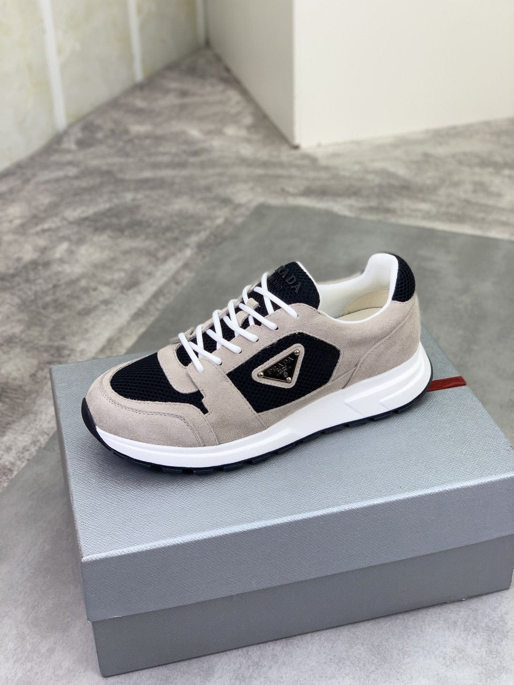 Prada Mesh Panel Low-Top Sneakers